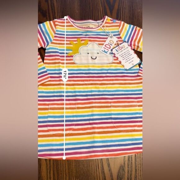 KidIO Sunshine Rainbow Appliqué Striped Dress baby girls 18-24 months NWT - Picture 15 of 16